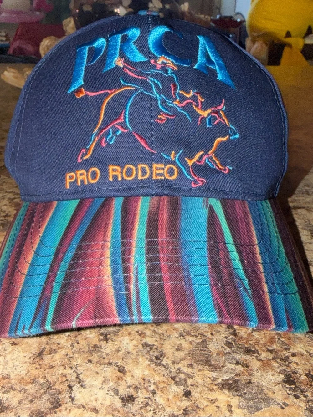 Mens Navy Blue 'Pro Rodeo' Embroidered Baseball Cap